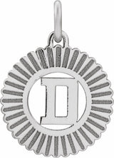 Sterling Silver Initial D Sunburst Pendant