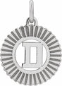 Sterling Silver Initial D Sunburst Pendant