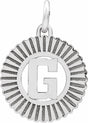 Sterling Silver Initial G Sunburst Pendant