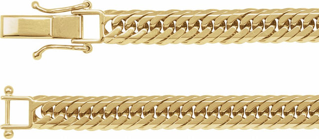 18K Yellow 6.2 mm Diamond-Cut Curb 7" Chain