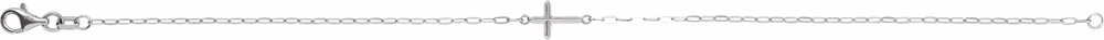 14K White Gold Sideways Cross 7" Bracelet
