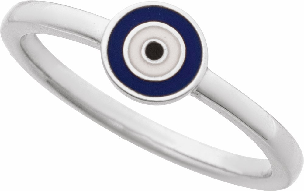 Sterling Silver Evil Eye Ring