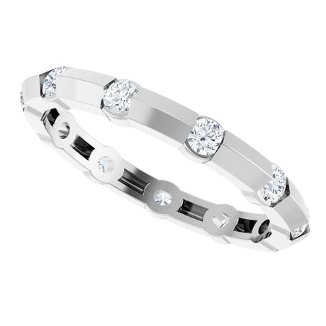 14K White 1/2 CTW Lab-Grown Diamond Eternity Band Size 7