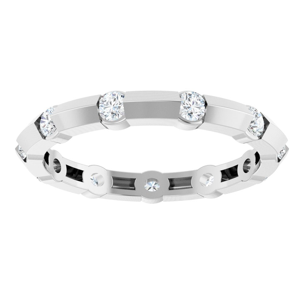 14K White 1/2 CTW Lab-Grown Diamond Eternity Band Size 7