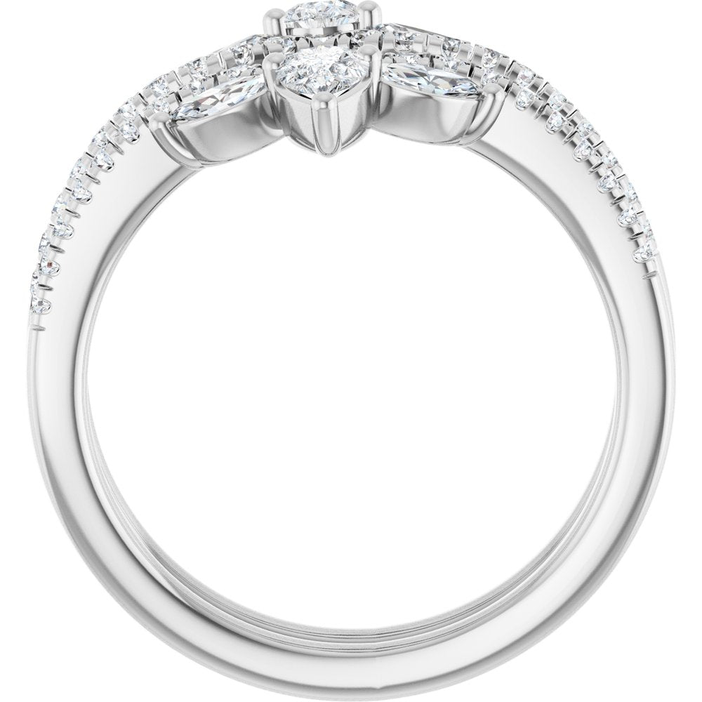 14K White 1 CTW Lab-Grown Diamond Ring Guard