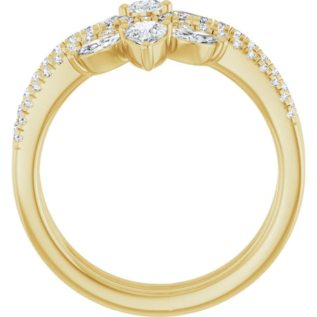 14K Yellow 1 CTW Natural Diamond Ring Guard