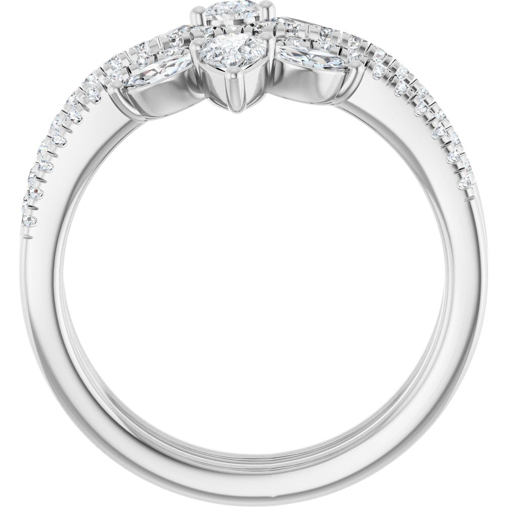 14K White Gold 1 CTW Natural Diamond Ring Guard