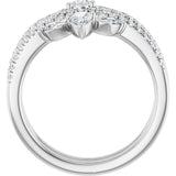 14K White Gold 1 CTW Natural Diamond Ring Guard