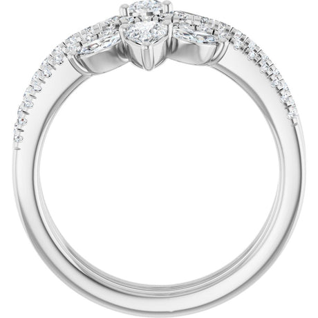 14K White Gold 1 CTW Natural Diamond Ring Guard