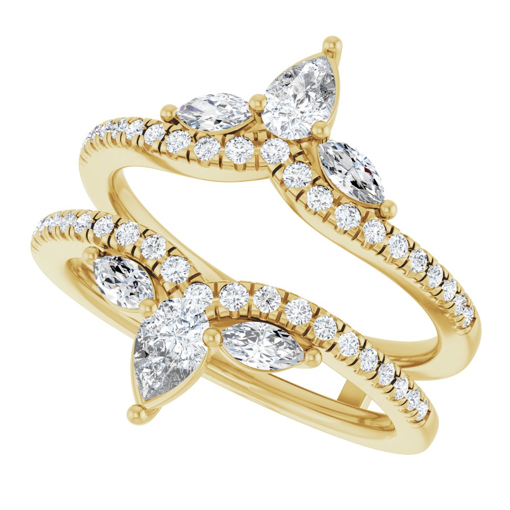 14K Yellow Gold 1 CTW Natural Diamond Ring Guard