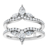 14K White Gold 1 CTW Natural Diamond Ring Guard
