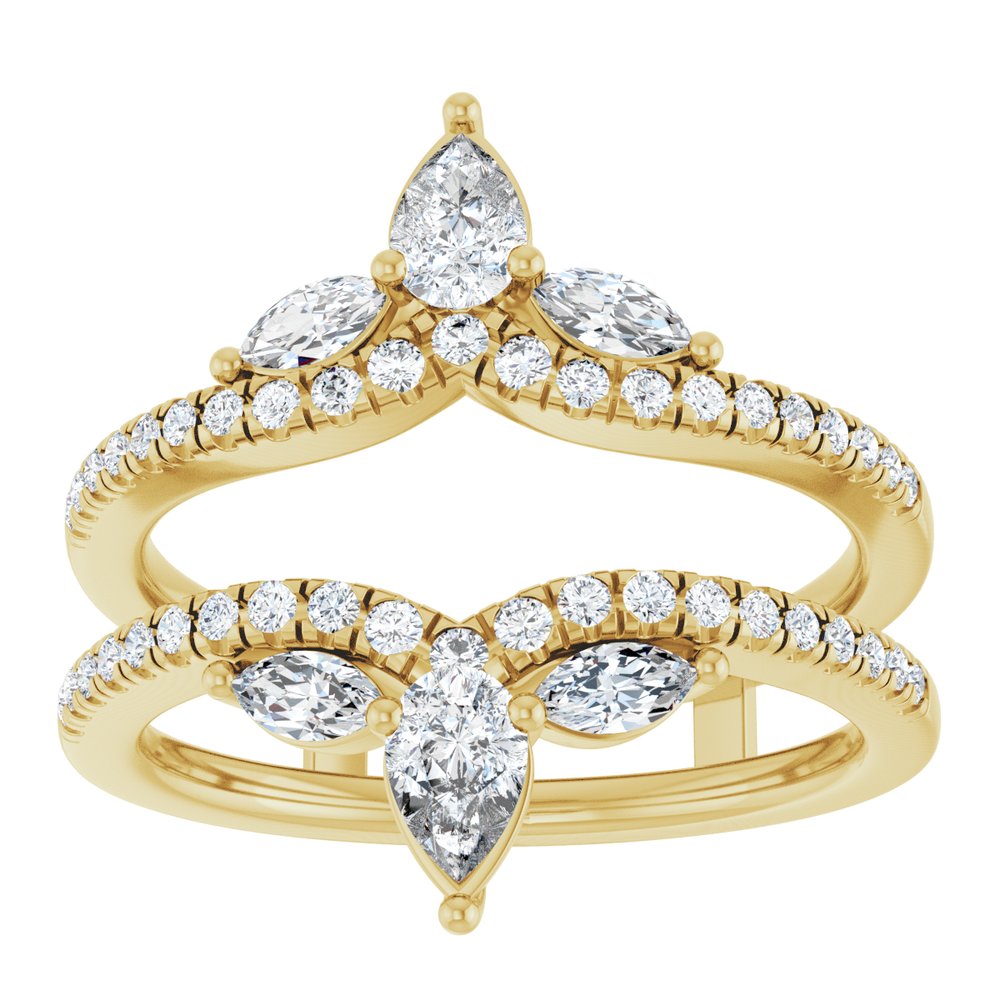 14K Yellow 1 CTW Natural Diamond Ring Guard