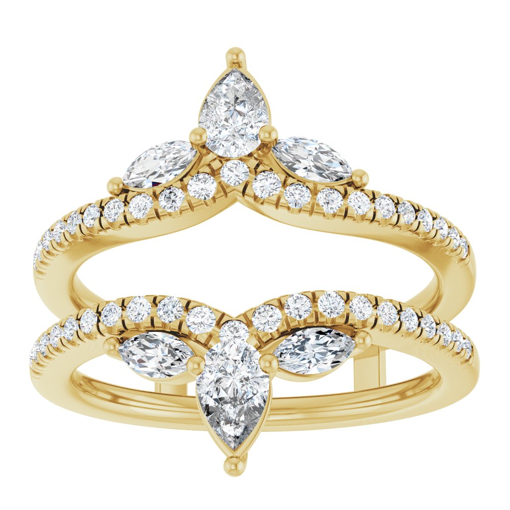 14K Yellow Gold 1 CTW Natural Diamond Ring Guard