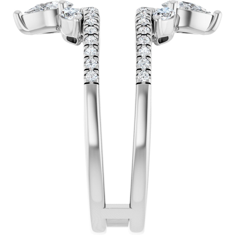 14K White Gold 1 CTW Natural Diamond Ring Guard