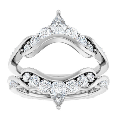 14K White Gold 1 1/8 CTW Lab-Grown Diamond Ring Guard