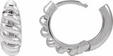 Sterling Silver Rope Dome 12.9 mm Hoop Earrings