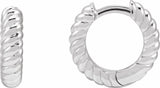 Sterling Silver Hinged Rope Hoop Earrings