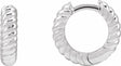 14K White Gold Hinged Rope Hoop Earrings