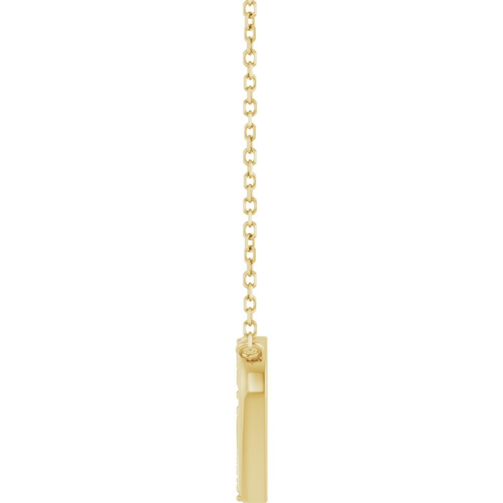 14K Yellow Gold 1/8 CTW Natural Diamond Petite Double Interlocking Heart 16-18" Necklace