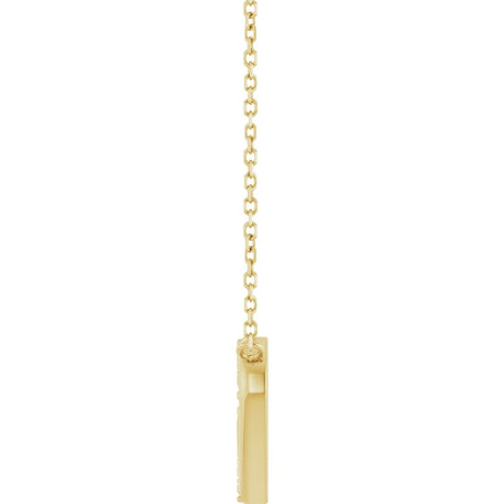 14K Yellow Gold 1/8 CTW Natural Diamond Petite Double Interlocking Heart 16-18" Necklace