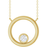 14K Yellow Gold 1/6 CT Natural Diamond Geometric 18" Necklace