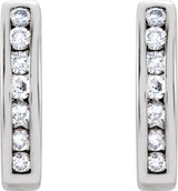 14K White 1/4 CTW Natural Diamond J-Hoop Earrings