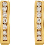 14K Yellow 1/4 CTW Natural Diamond J-Hoop Earrings