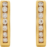 14K Yellow Gold 1/4 CTW Natural Diamond J-Hoop Earrings