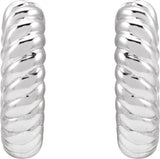 Sterling Silver Hinged Rope Hoop Earrings