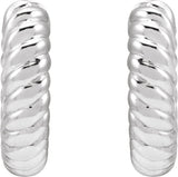 Sterling Silver Hinged Rope Hoop Earrings