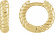 14K Yellow Gold Hinged Rope Hoop Earrings