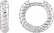 14K White Gold Hinged Rope Hoop Earrings