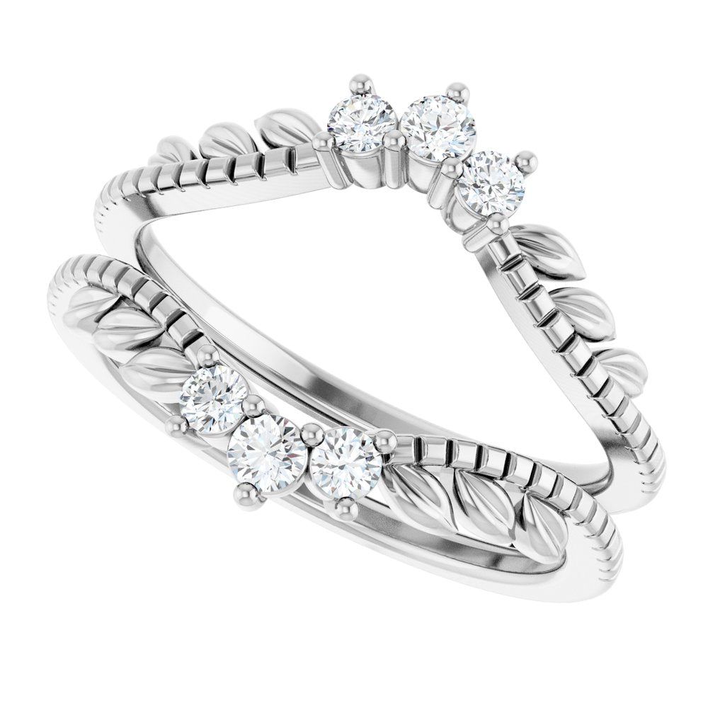 14K White Gold 1/3 CTW Natural Diamond Ring Guard