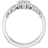 14K White Gold 1/3 CTW Natural Diamond Ring Guard