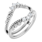 14K White Gold 1/3 CTW Natural Diamond Ring Guard