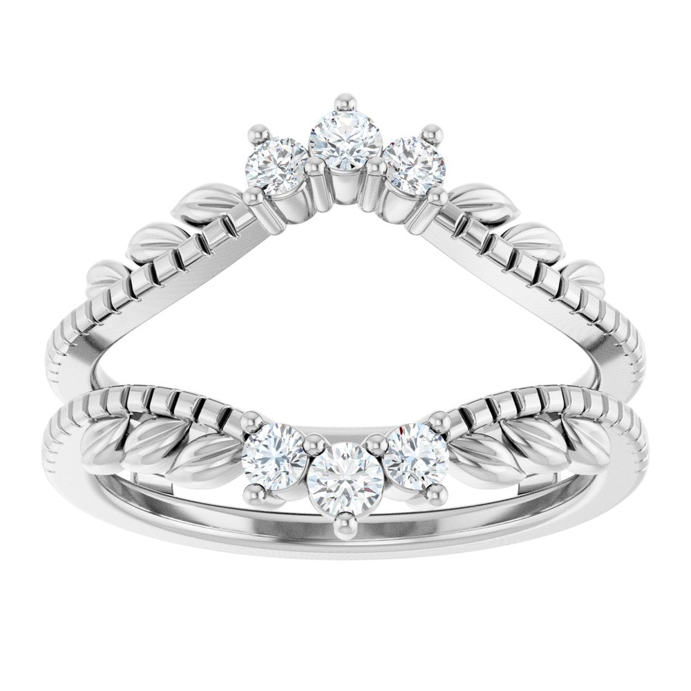 14K White Gold 1/3 CTW Natural Diamond Ring Guard