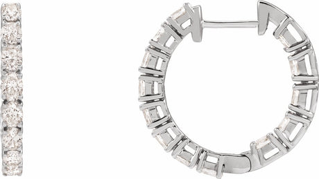 14K White Gold 2 5/8 CTW Lab-Grown Diamond Inside-Outside 20.6 mm Hoop Earrings