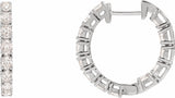 14K White Gold 2 5/8 CTW Lab-Grown Diamond Inside-Outside 20.6 mm Hoop Earrings