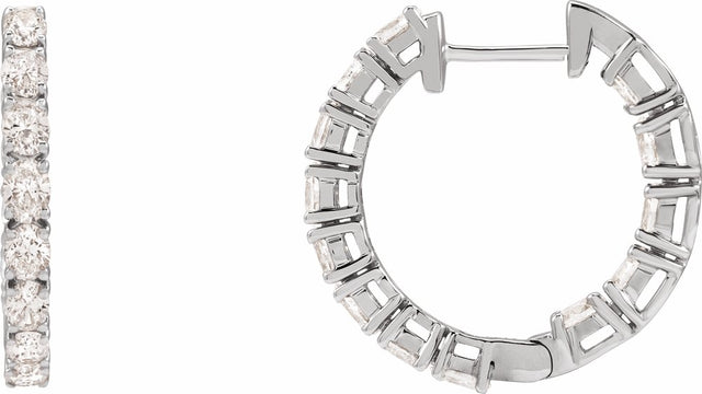14K White Gold 2 5/8 CTW Lab-Grown Diamond Inside-Outside 20.6 mm Hoop Earrings