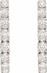 14K White Gold 2 5/8 CTW Natural Diamond Inside-Outside 20.6 mm Hoop Earrings