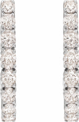 14K White Gold 2 5/8 CTW Lab-Grown Diamond Inside-Outside 20.6 mm Hoop Earrings
