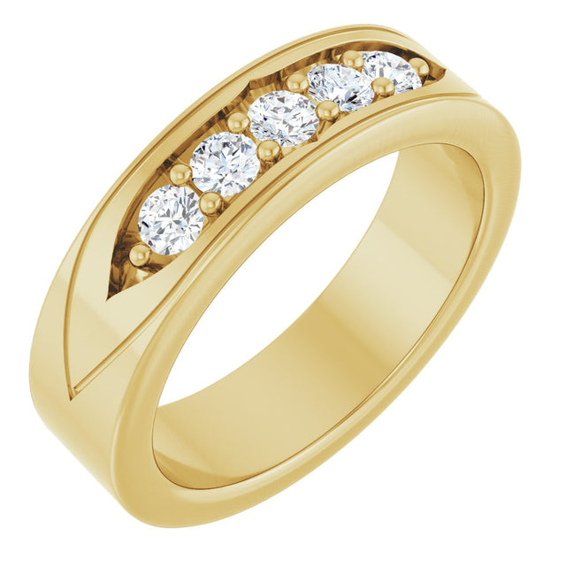 14K Yellow Gold 1/2 CTW Lab-Grown Diamond Band