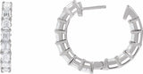 14K White 3 CTW Natural Diamond Inside-Outside 21.2 mm Hoop Earrings