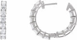 14K White Gold 3 CTW Natural Diamond Inside-Outside 21.2 mm Hoop Earrings