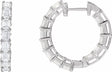14K White Gold 3 CTW Natural Diamond Inside-Outside 21.2 mm Hoop Earrings