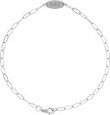 Sterling Silver Engravable Oval 7" Bracelet