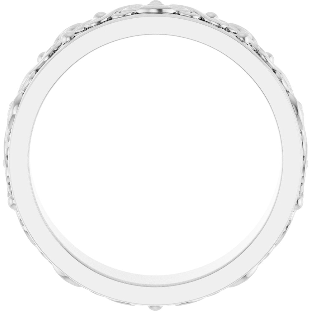 Continuum Sterling Silver 6.2 mm Sculptural Flat Band Size 9.5