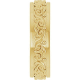 14K Yellow 6.2 mm Sculptural Flat Band