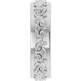 Continuum Sterling Silver 6.2 mm Sculptural Flat Band Size 9.5