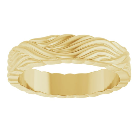 14K Yellow Gold 4.2 mm Sculptural Band Size 5